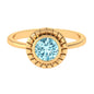 Bezel Set Aquamarine Solitaire Engagement Ring