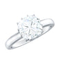 Certified 3 Carat Cushion Cut Moissanite Solitaire Engagement Ring