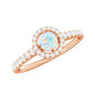 Natural Ethiopian Opal Diamond Engagement Ring with Halo