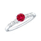 Graduated Style Lab Created Ruby and Diamond Promise Ring