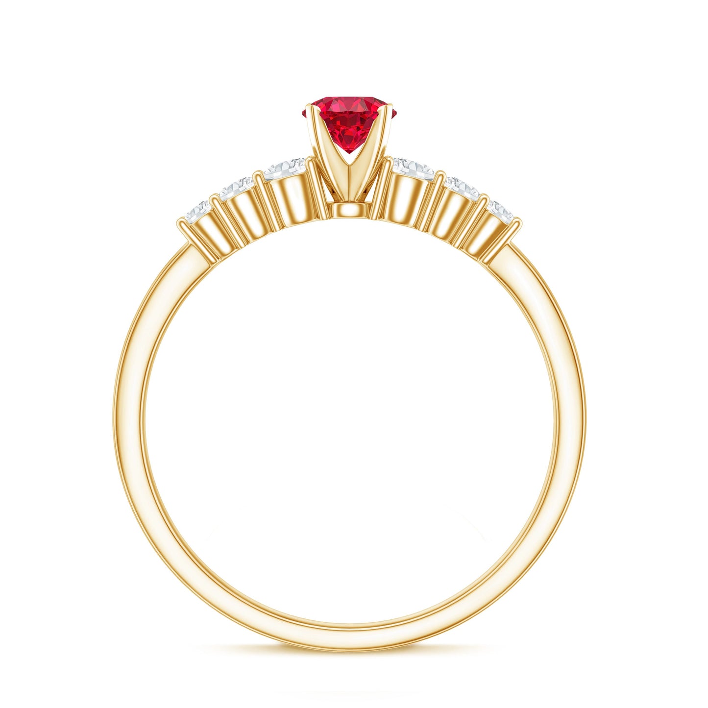 Graduated Style Lab Created Ruby and Diamond Promise Ring