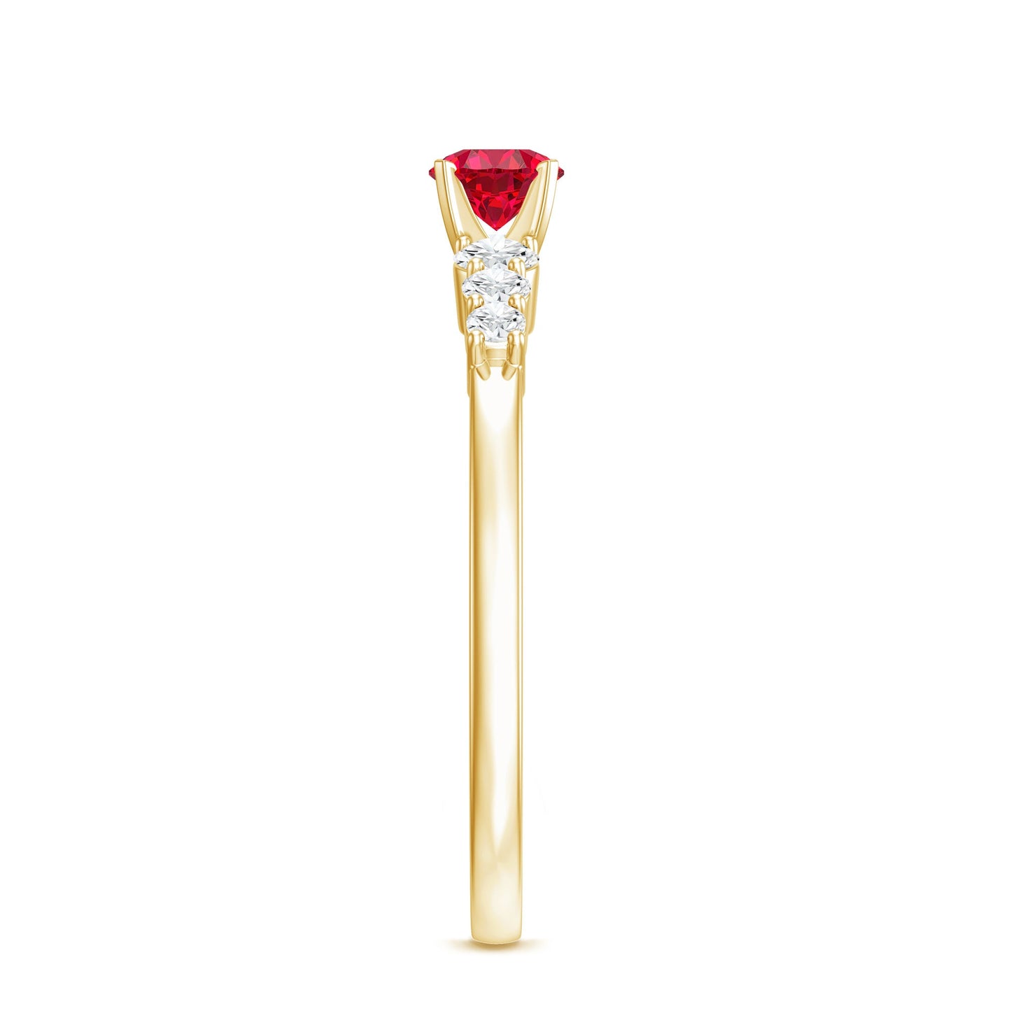 Graduated Style Lab Created Ruby and Diamond Promise Ring