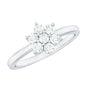 Certified Brilliant Cut Moissanite Flower Engagement Ring