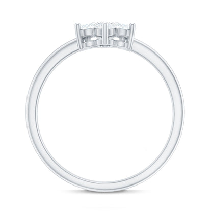 Certified Brilliant Cut Moissanite Flower Engagement Ring