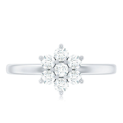 Certified Brilliant Cut Moissanite Flower Engagement Ring
