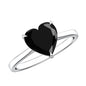 Heart Shaped Created Black Diamond Solitaire Promise Ring
