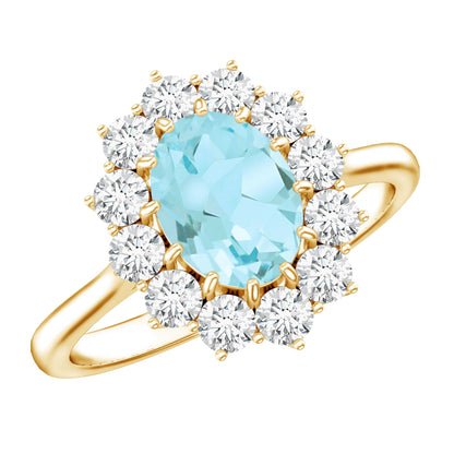 Genuine 1 Carat Sky Blue Topaz Oval Engagement Ring with Certificate