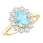 Genuine 1 Carat Sky Blue Topaz Oval Engagement Ring with Certificate