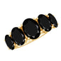 Oval Shaped Black Onyx 5 Stone Anniversary Ring
