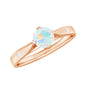 Natural Solitaire Ethiopian Opal Promise Ring with Diamond