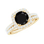 Certified 2 Carat Lab Grown Black Diamond Halo Engagement Ring with Wedding Band