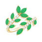 Natural Emerald and Diamond Leaf Wrap Ring