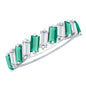 Certified Baguette Lab Grown Emerald Wedding Anniversary Band Ring