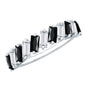 Baguette Cut Black Onyx and Moissanite Tilted Half Eternity Ring