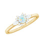 Real Ethiopian Rainbow Opal Diamond Promise Ring with Certificate