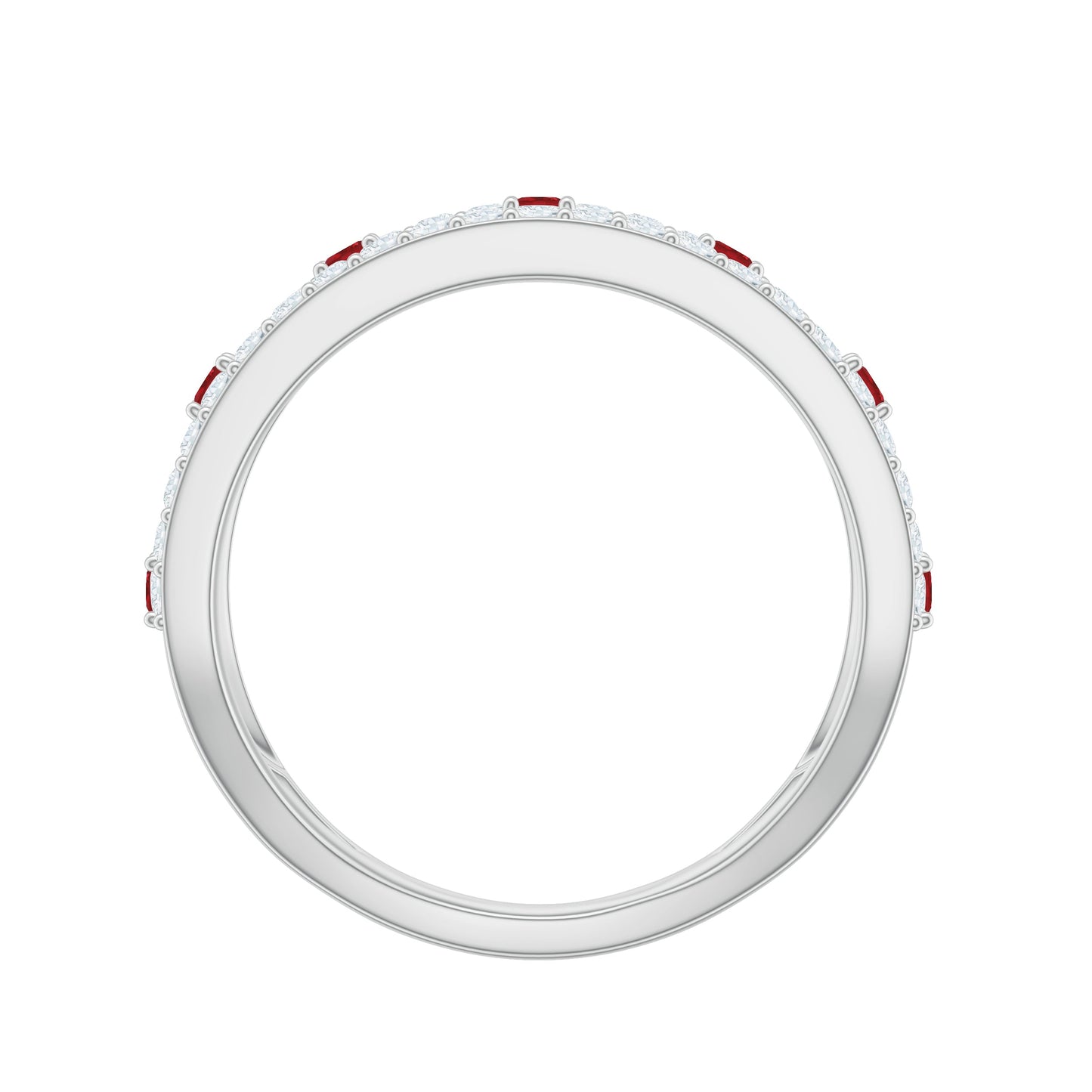 Lab Created Ruby and Diamond Designer Anniversary Band