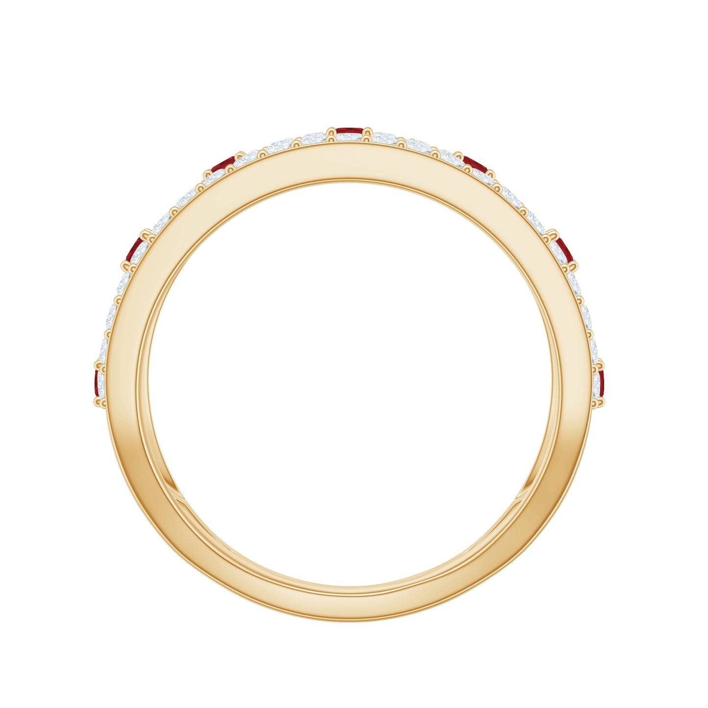Lab Created Ruby and Diamond Designer Anniversary Band