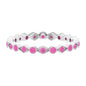 Created Pink Sapphire Stackable Eternity Ring with Beaded Shank