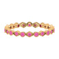 Created Pink Sapphire Stackable Eternity Ring with Beaded Shank
