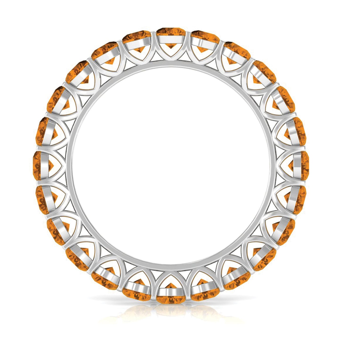 Round Citrine Simple Full Eternity Band Ring