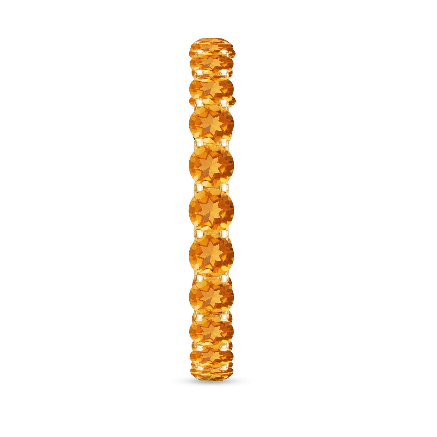Round Citrine Simple Full Eternity Band Ring