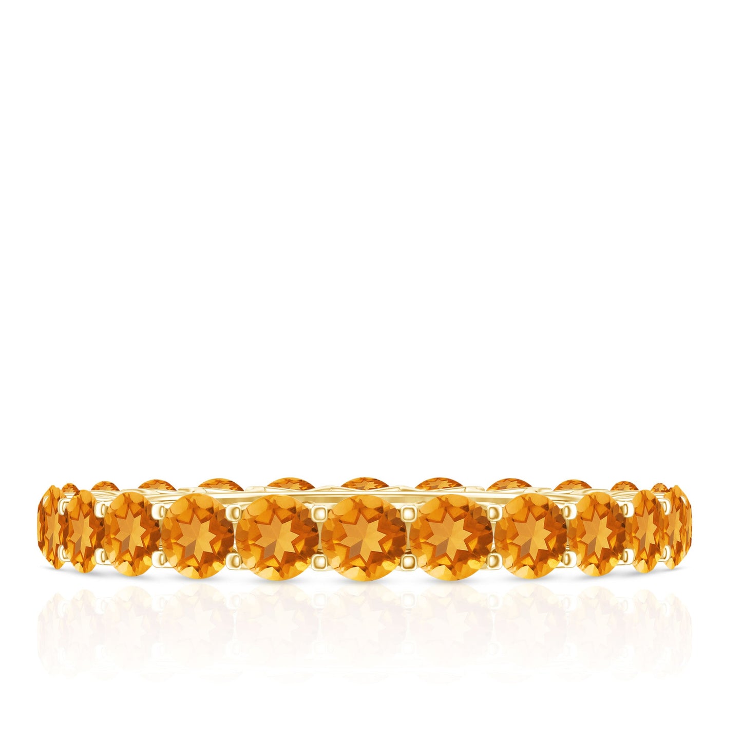 Round Citrine Simple Full Eternity Band Ring