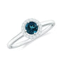 0.6 Carat London Blue Topaz Promise Ring with Diamond Halo