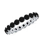 Certified Round Black Spinel Eternity Wedding Band