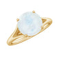 0.8 Carat Natural Moonstone Solitaire Ring with Surprise Diamond