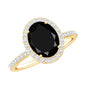 Certified 4.2 Carat Lab Grown Black and White Diamond Oval Engagement Ring with Halo