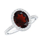 Certified Real 3.6 Carat Garnet Oval Engagement Ring with Diamond Halo