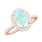 Certified Real 1.3 Carat Ethiopian Opal Engagement Ring with Diamond Halo