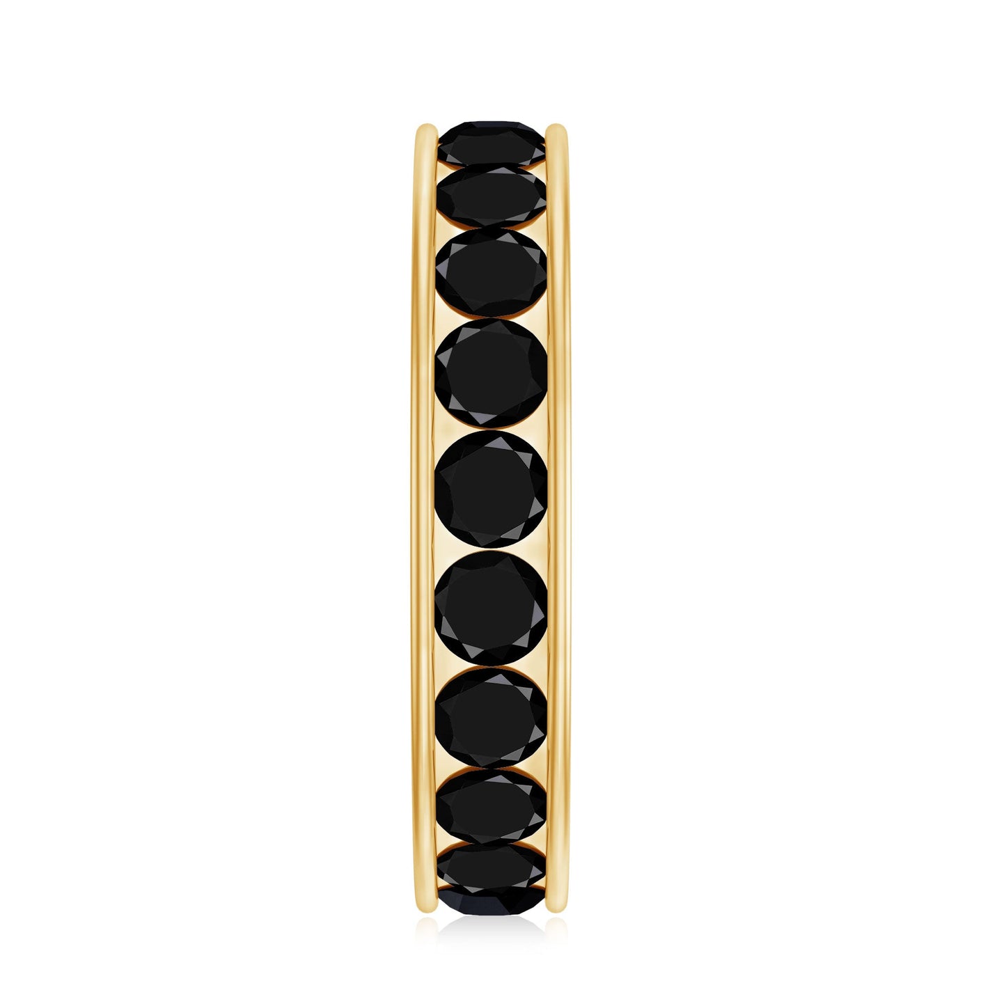 Round Cut Black Onyx Eternity Band in Channel Setting