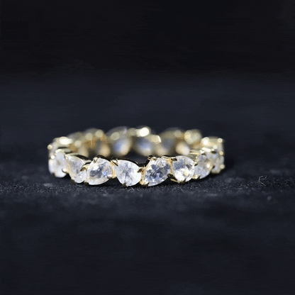 Pear Cut Moonstone Eternity Band Ring