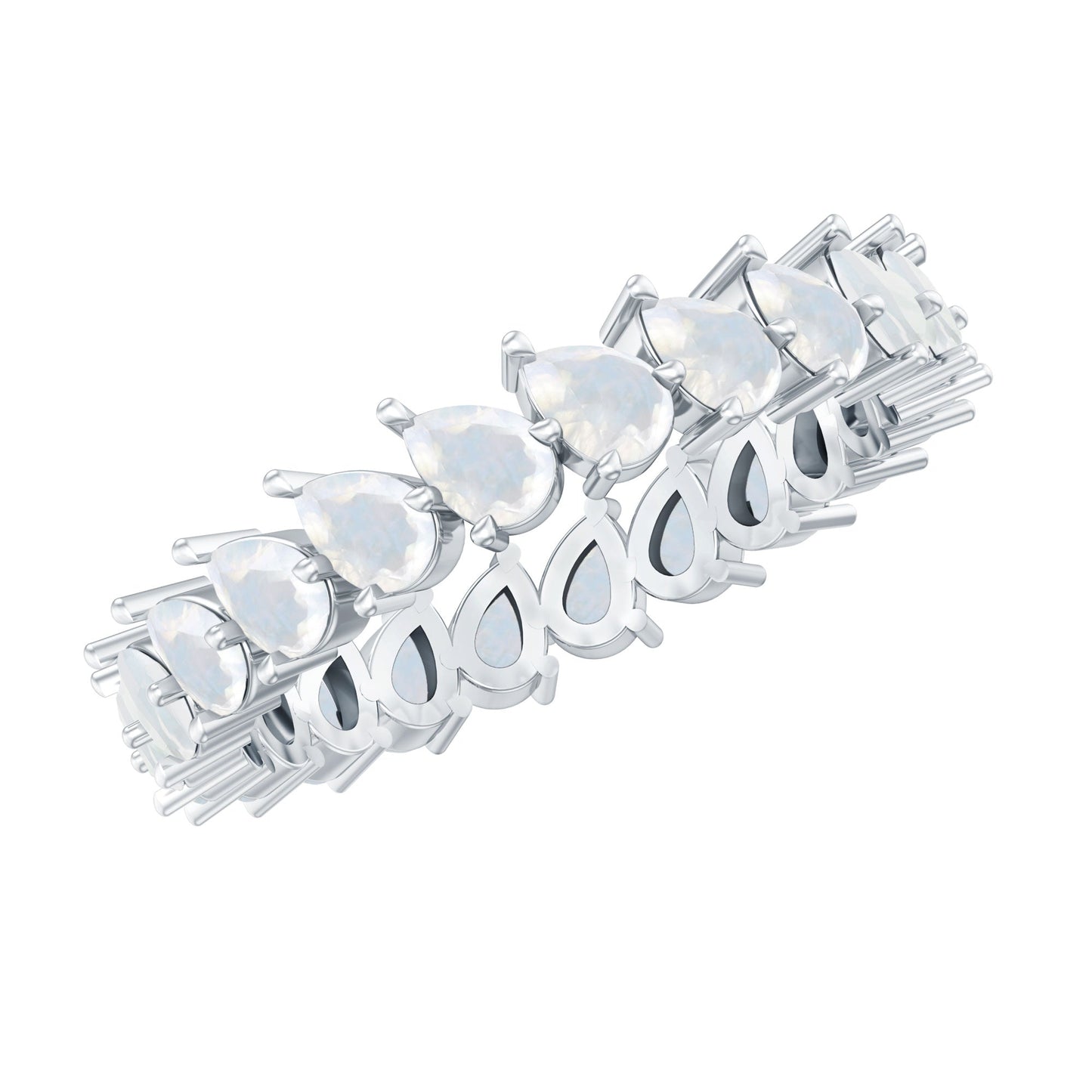 Pear Cut Moonstone Eternity Band Ring