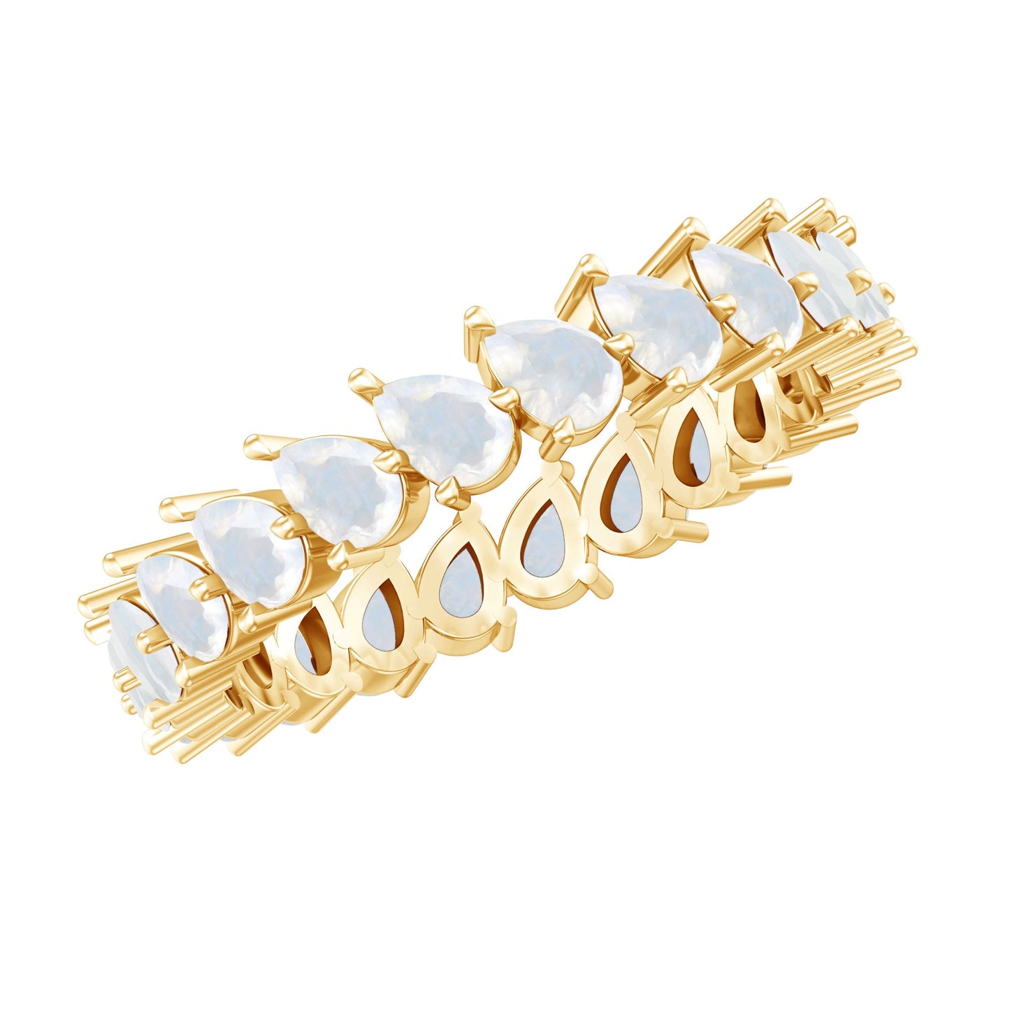 Pear Cut Moonstone Eternity Band Ring