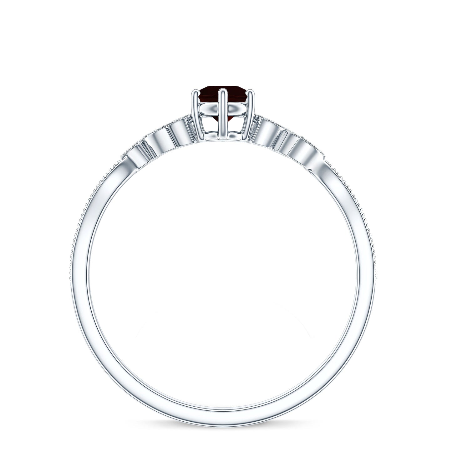 Nature Inspired Garnet Diamond Promise Ring