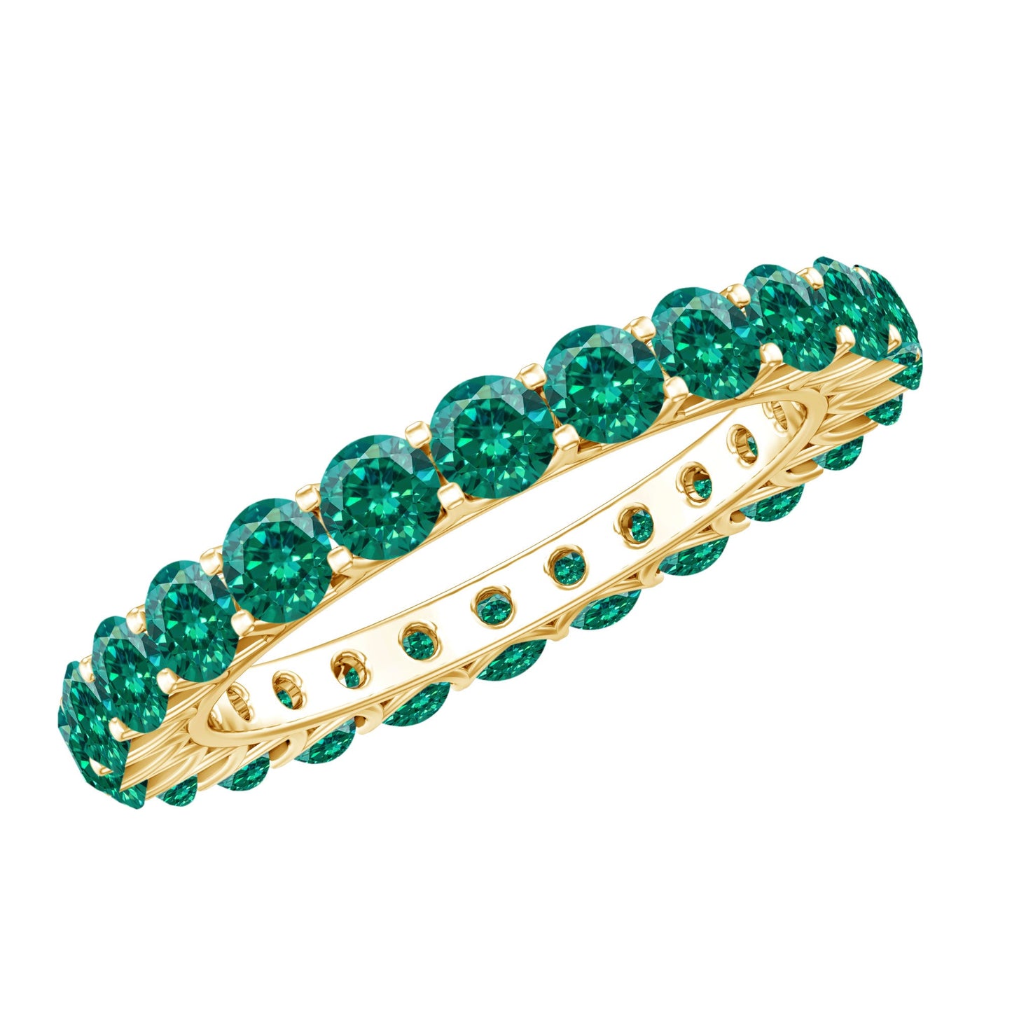 Certified Lab Created Emerald Full Eternity Band Ring