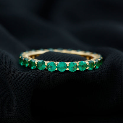Certified Lab Created Emerald Full Eternity Band Ring
