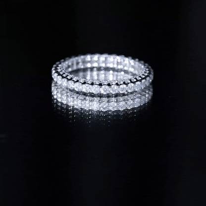 Certified Moissanite Stackable Eternity Band Ring