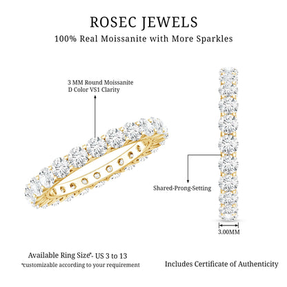 Certified Moissanite Stackable Eternity Band Ring