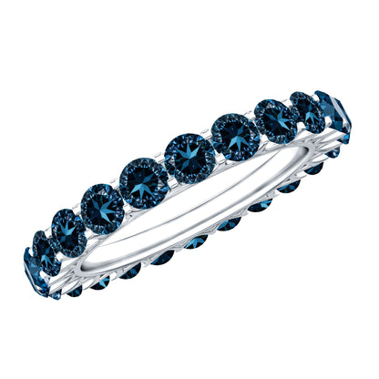 Certified London Blue Topaz Full Eternity Band Ring