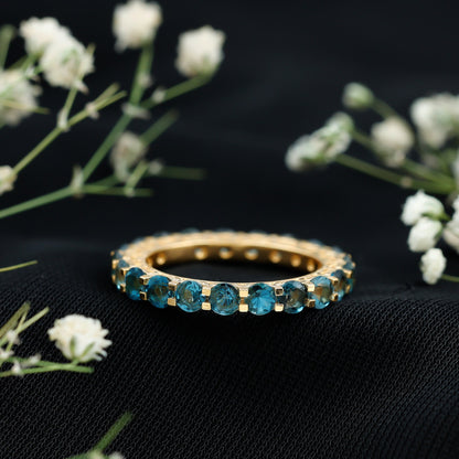 Certified London Blue Topaz Full Eternity Band Ring