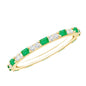 Natural Baguette Emerald Diamond Eternity Ring in East West Style