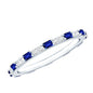 Certified Baguette Lab Blue Sapphire Eternity Ring with Diamond