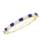 Certified Baguette Lab Blue Sapphire Eternity Ring with Diamond