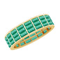 Baguette Cut Lab Grown Emerald 3 Row Eternity Band