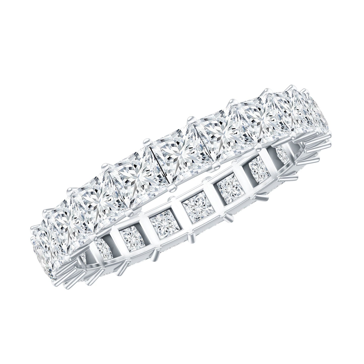 Princess Cut Certified Moissanite Full Eternity Ring