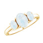 Natural Moonstone Three Stone Oval Engagement Ring