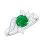 Natural 0.4 Carat Emerald Engagement Ring with Diamond